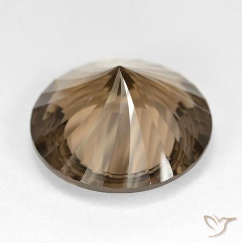 Quarzo fumé Marrone medio naturale da 15.46 ct, Rotondo, VVS-VS