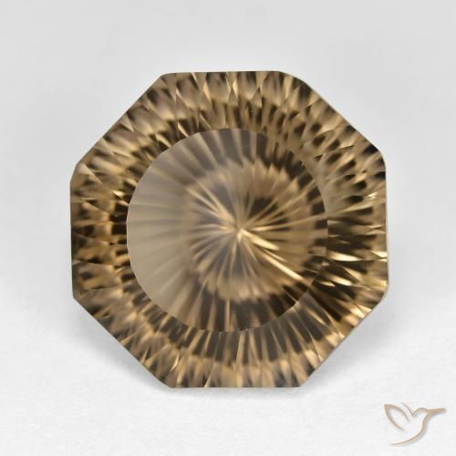 Quarzo fumé Marrone Caffè Chiaro naturale da 11.59 ct, Ottagonale / Taglio smeraldo, VVS