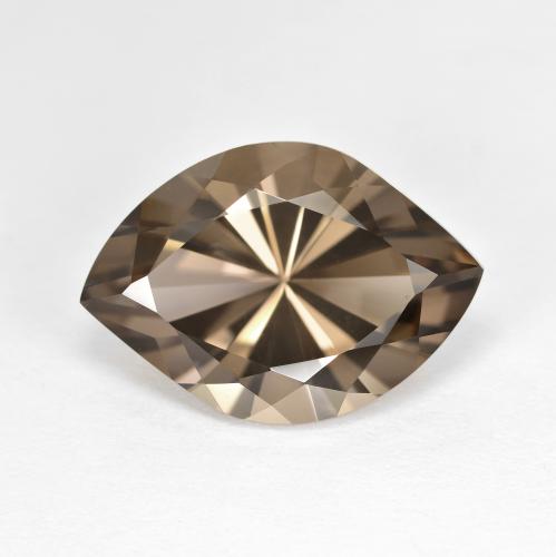 Quarzo fumé Marrone caldo naturale da 7.35 ct, Taglio marquise, VVS