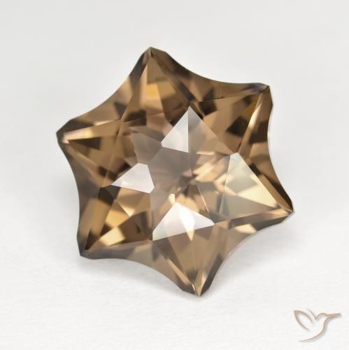 Quarzo fumé Marrone caldo naturale da 9.22 ct, Taglio a fantasia, VVS