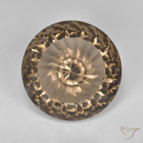 7.92ct Naturale Marrone medio-chiaro Quarzo fumé, Rotondo, VVS-VS