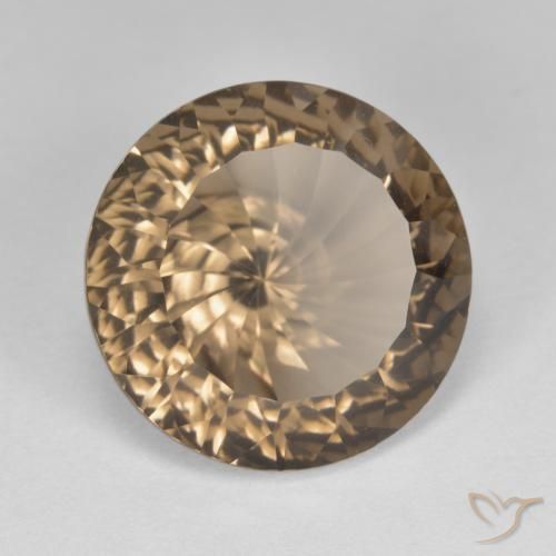 Quarzo fumé Marrone medio-chiaro naturale da 7.92 ct, Rotondo, VVS-VS