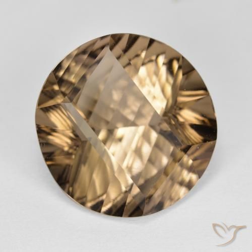 9.89ct Naturale Marrone chiaro Quarzo fumè, Rotondo, VVS