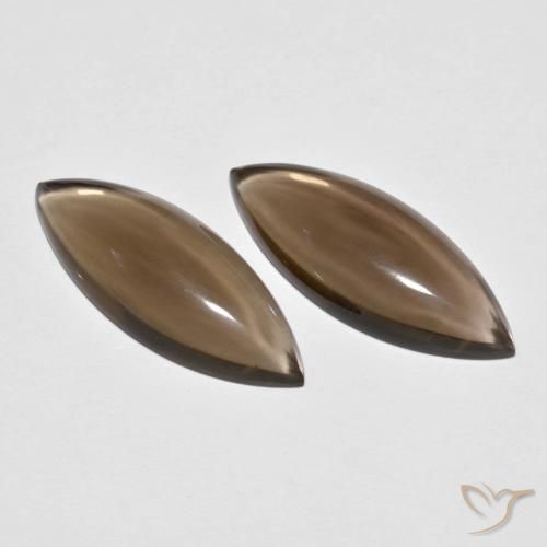 11.81ctw Naturale Hickory Brown Quarzo fumé, Taglio marquise, Trasparente