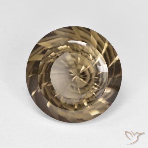 Quarzo fumé Marrone medio-chiaro naturale da 5.42 ct, Rotondo, VVS