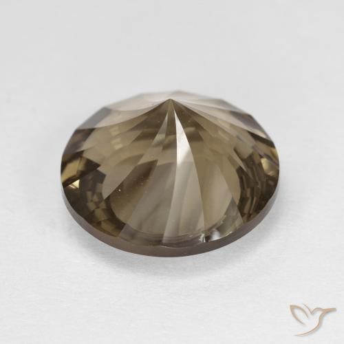 Quarzo fumé Marrone medio-chiaro naturale da 5.42 ct, Rotondo, VVS