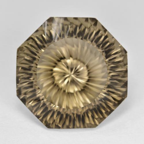 Quarzo fumé naturale marrone da 17,73 ct, taglio smeraldo, VVS-VS