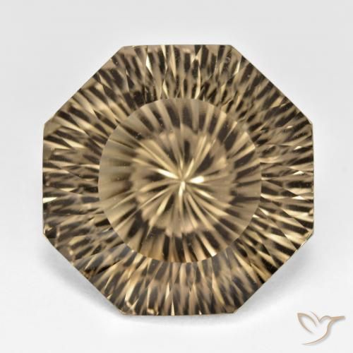 18.50ct Naturale Marrone chiaro terroso Quarzo fumè, Taglio smeraldo, VVS-VS