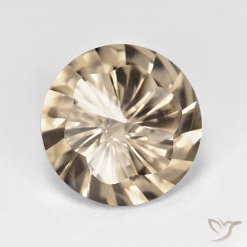 Quarzo fumé legno marrone Wood naturale da 5.28 ct, Rotondo, VVS-VS