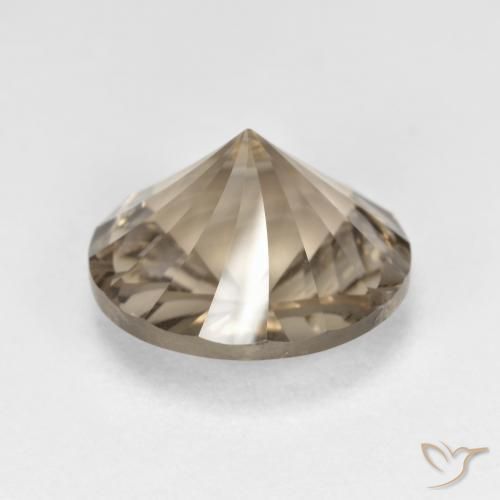 Quarzo fumé legno marrone Wood naturale da 5.28 ct, Rotondo, VVS-VS