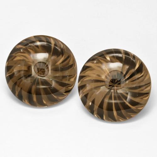 Quarzo fumé naturale marrone da 25,45 ct, taglio rotondo, VVS