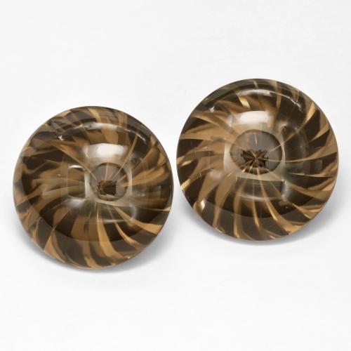 Quarzo fumé naturale marrone da 25,45 ct, taglio rotondo, VVS