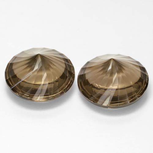 Quarzo fumé naturale marrone da 25,45 ct, taglio rotondo, VVS