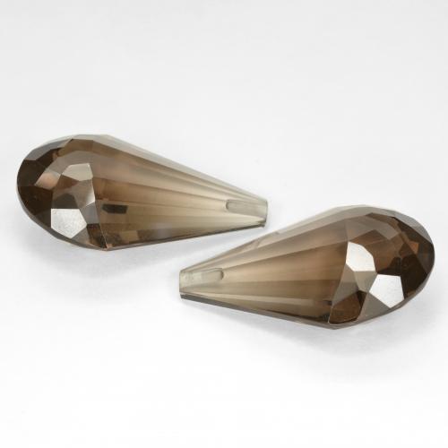 Gemme di Quarzo fumé Marrone caldo naturale da 29.20 ct, Taglio briolette, VVS