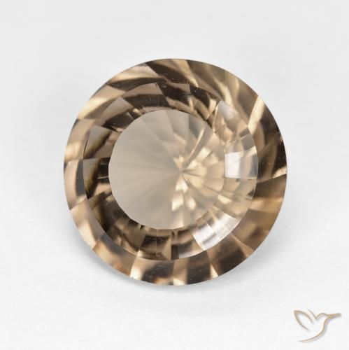Quarzo fumé Moka chiaro naturale da 5.41 ct, Rotondo, VVS