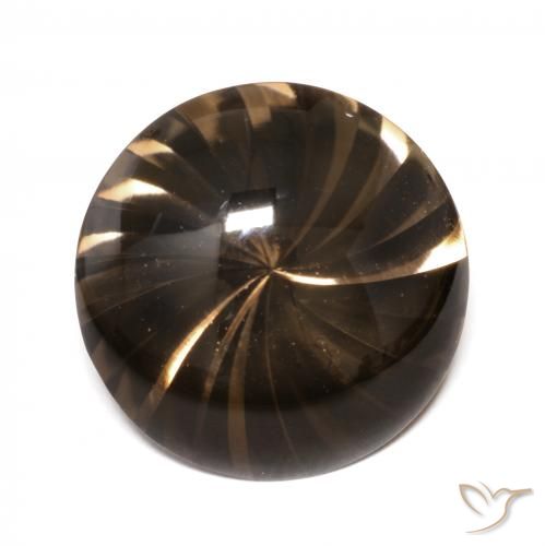 12.11ct Naturale Marrone medio Quarzo fumé, Rotondo, Trasparente