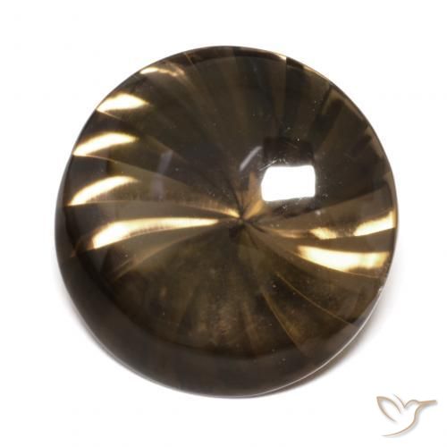 10.52ct Naturale Marrone chiaro Quarzo fumé, Rotondo, Trasparente