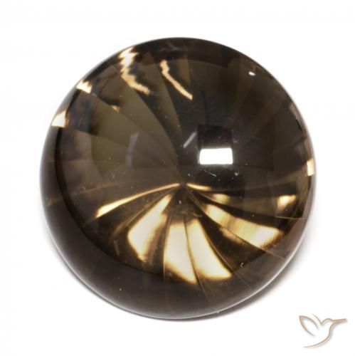 13.07ct Naturale Pan di zenzero marrone Quarzo fumé, Rotondo, Trasparente