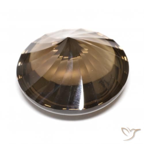 Quarzo fumé Pan di zenzero marrone naturale da 13.07 ct, Rotondo, Trasparente