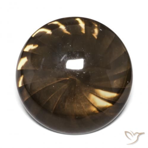 12.95ct Naturale Pan di zenzero marrone Quarzo fumè, Rotondo, Trasparente
