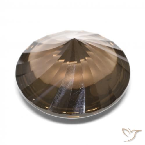 Quarzo fumé Pan di zenzero marrone naturale da 12.95 ct, Rotondo, Trasparente