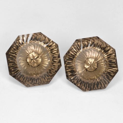 Gemme di Quarzo fumé Marrone chiaro naturale da 17.18 ct, Taglio smeraldo, VVS