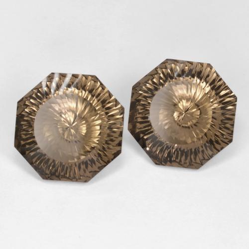 Gemme di Quarzo fumé Marrone chiaro naturale da 17.18 ct, Taglio smeraldo, VVS