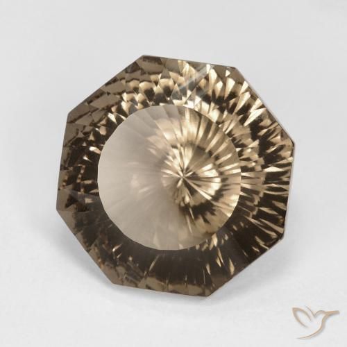 Quarzo fumé Moka chiaro naturale da 8.82 ct, Ottagonale / Taglio smeraldo, VVS