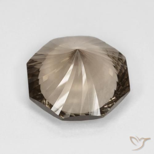 Quarzo fumé Moka chiaro naturale da 8.82 ct, Ottagonale / Taglio smeraldo, VVS