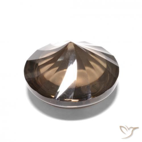 Quarzo fumé ombra marrone naturale da 6.16 ct, Rotondo, Trasparente
