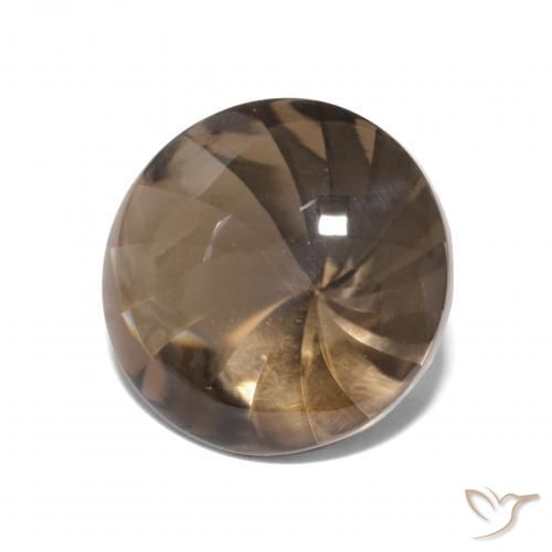 Quarzo fumé Marrone scuro naturale da 4.86 ct, Rotondo, Trasparente