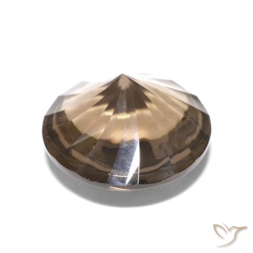 Quarzo fumé Marrone scuro naturale da 4.86 ct, Rotondo, Trasparente