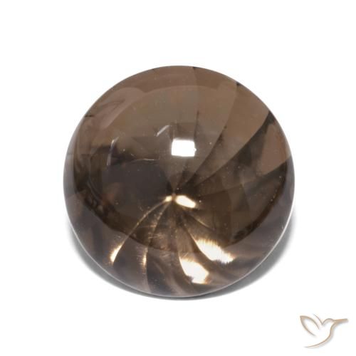 5.51ct Naturale Marrone medio-scuro Quarzo fumé, Rotondo, Trasparente