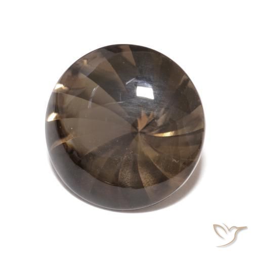 Quarzo fumé Marrone scuro naturale da 5.04 ct, Rotondo, Trasparente