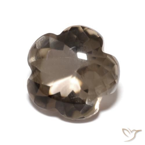 Quarzo fumé Hickory Brown naturale da 4.98 ct, Taglio a fiore, Trasparente