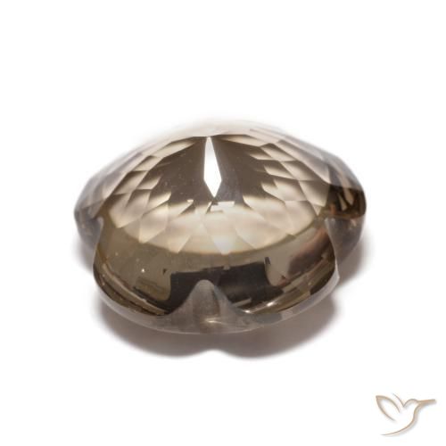 Quarzo fumé Hickory Brown naturale da 4.98 ct, Taglio a fiore, Trasparente