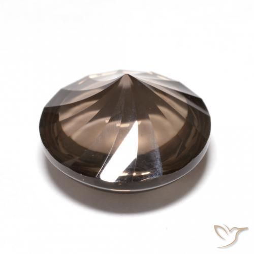 Quarzo fumé Marrone scuro naturale da 5.78 ct, Rotondo, Trasparente