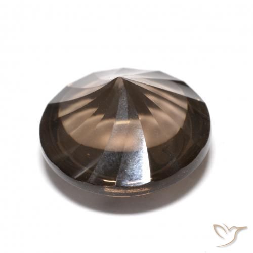 Quarzo fumé ombra marrone naturale da 5.56 ct, Rotondo, Trasparente