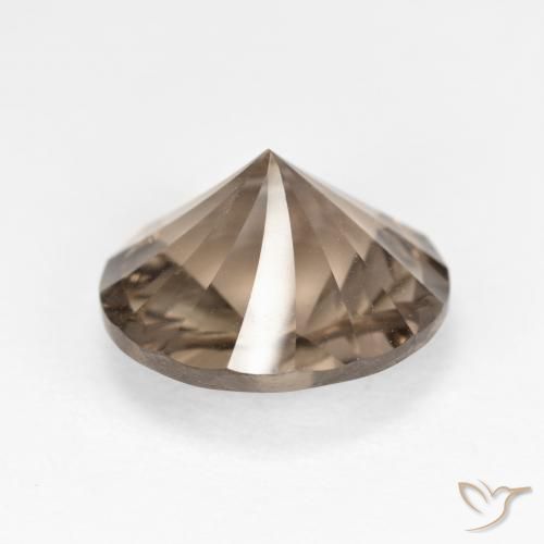 Quarzo fumé Marrone medio-chiaro naturale da 5.06 ct, Rotondo, VVS