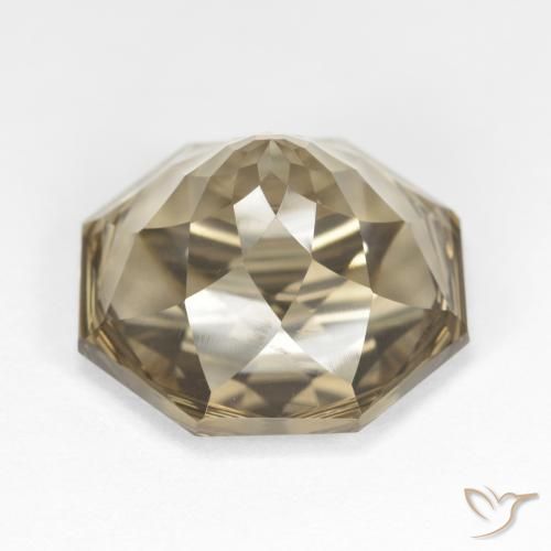 Quarzo fumè Marrone Giallo Chiaro naturale da 12.80 ct, Ottagonale / Taglio smeraldo, VVS