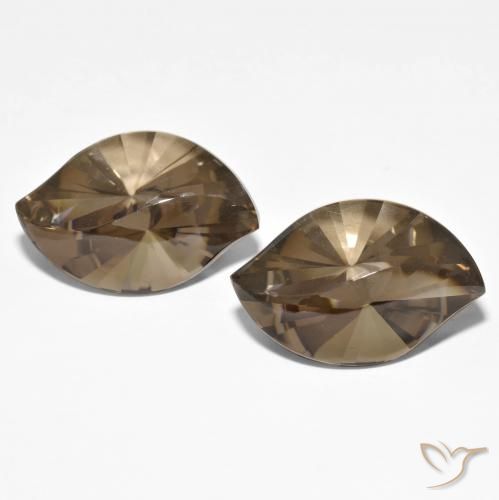 20.96ctw Naturale Moka chiaro Quarzo fumè, Taglio marquise, Trasparente