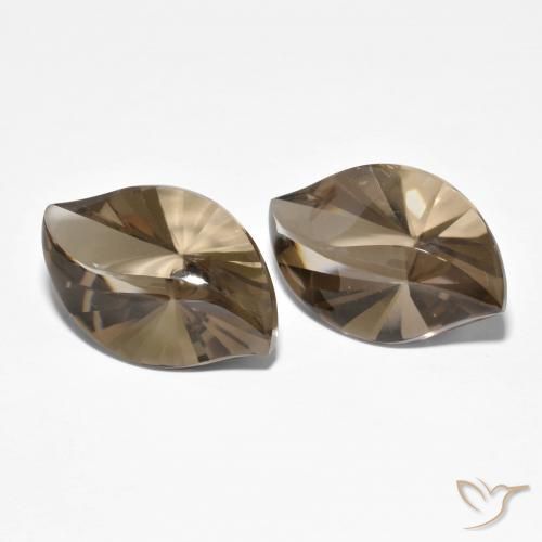 Gemme di Quarzo fumé Moka chiaro naturale da 20.96 ct, Taglio marquise, Trasparente