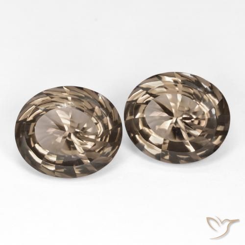 Gemme di Quarzo fumé Marrone terra d'ombra chiaro naturale da 13.90 ct, Ovale, VVS