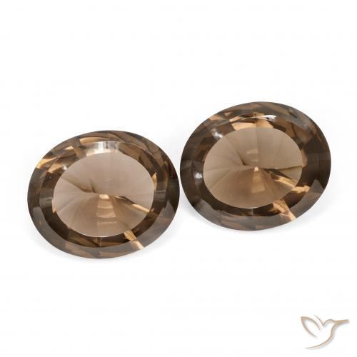 Quarzo fumé naturale marrone da 7,56 ct, taglio ovale, VVS