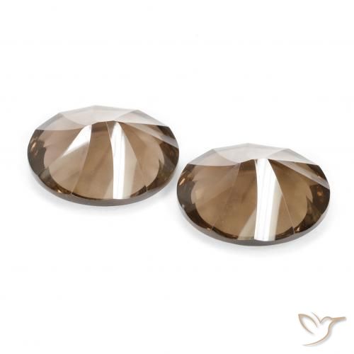 Quarzo fumé naturale marrone da 7,56 ct, taglio ovale, VVS