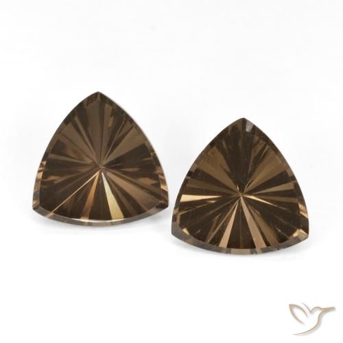 5.11ctw Naturale Marrone scuro Quarzo fumè, Taglio trillion, VVS