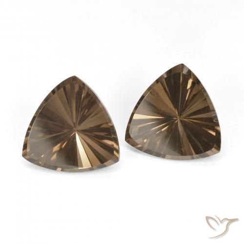 Gemme di Quarzo fumé Marrone scuro naturale da 5.11 ct, Taglio trillion, VVS