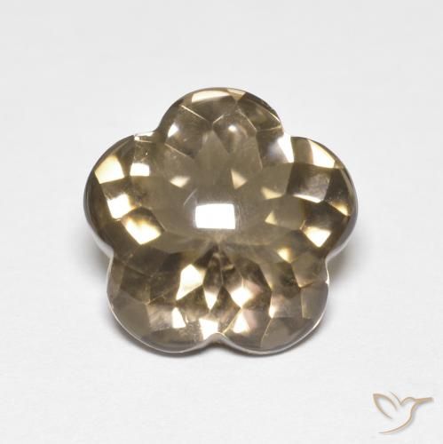 4.99ct Naturale Marrone caldo Quarzo fumé, Taglio a fiore, Trasparente