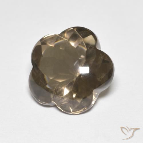 Quarzo fumé Marrone caldo naturale da 4.99 ct, Taglio a fiore, Trasparente