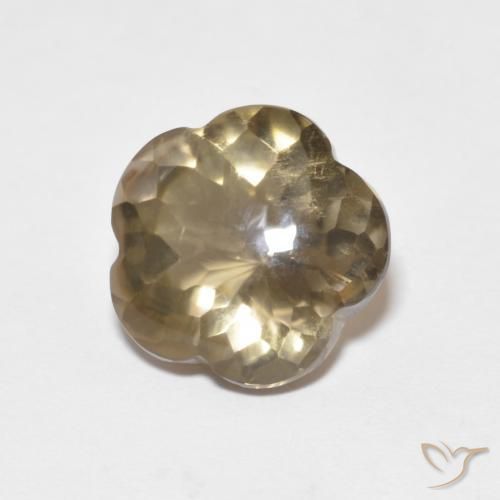Quarzo fumé Tortilla Marrone Chiaro naturale da 4.59 ct, Taglio a fiore, Trasparente